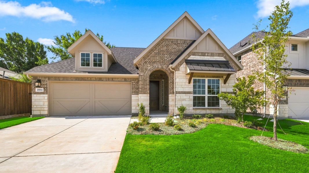 Front exterior of a new home in Taylor Estates, Corinth, TX, highlighting curb appeal (Image 24).