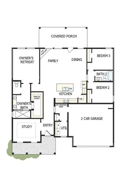 2D floor plan layout of this home in Old Mill Preserve, Dallas, GA (Image 4).