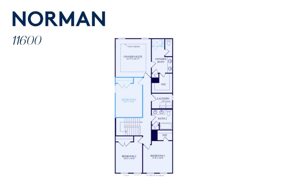 2D floor plan layout of this home in Riverstone, Monroe, NC (Image 3).