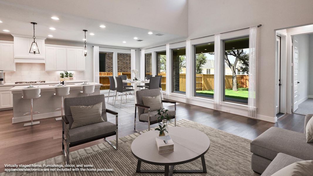 Furnished interior view inside a new home in 6 Creeks 50', Kyle (Image 5).