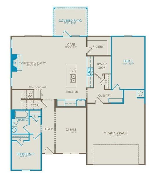 2D floor plan layout of this home in Haverhill Estates, Dacula, GA (Image 3).