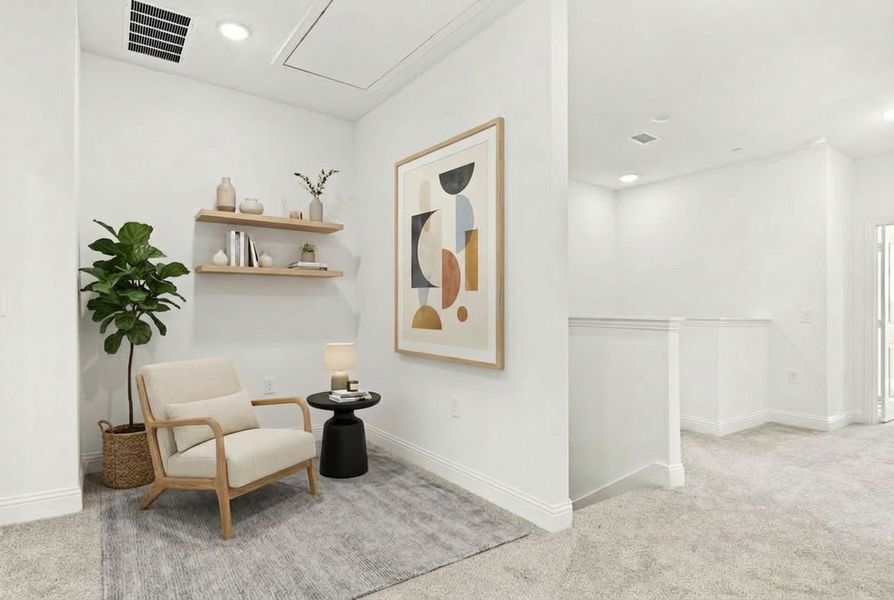Furnished interior view inside a new home in The Tribute, The Colony (Image 11).