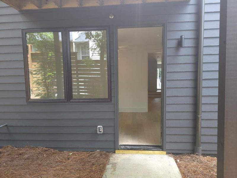 Exterior details and patio area of a home in Overlook at Moda, Decatur (Image 4). Exterior details and patio area of a home in Overlook at Moda, Decatur (Image 4).