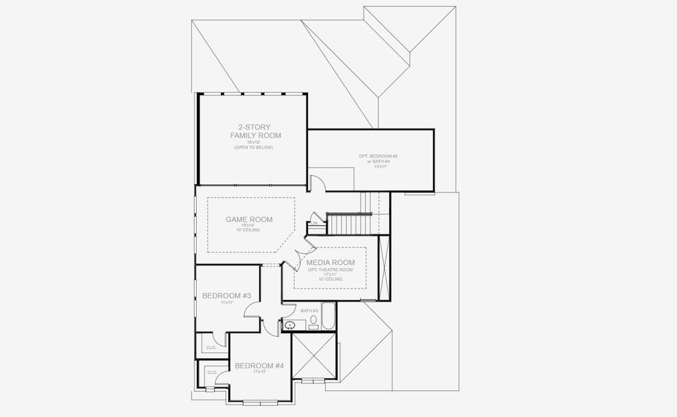 2D floor plan layout for the 3088W by Perry Homes in Juniper Springs 60', Lockhart, TX (Image 4). 2D floor plan layout for the 3088W by Perry Homes in Juniper Springs 60', Lockhart, TX (Image 4).
