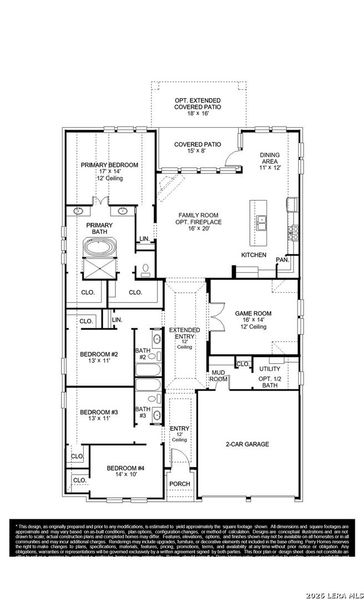 2D floor plan layout of this home in Veramendi, New Braunfels, TX (Image 2).