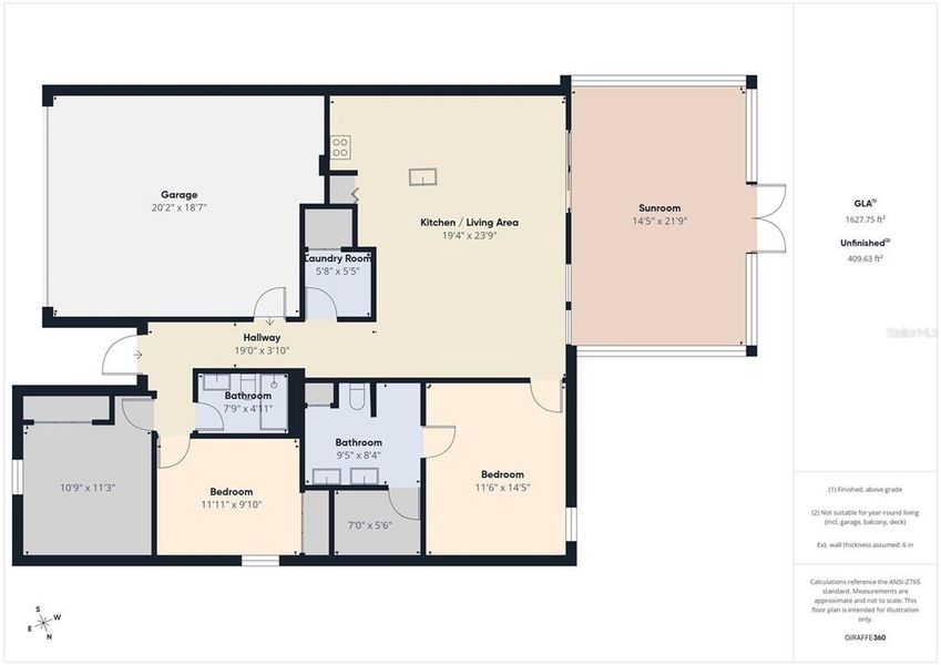 2D floor plan layout of this home in Vineland Reserve, Osteen, FL (Image 5).
