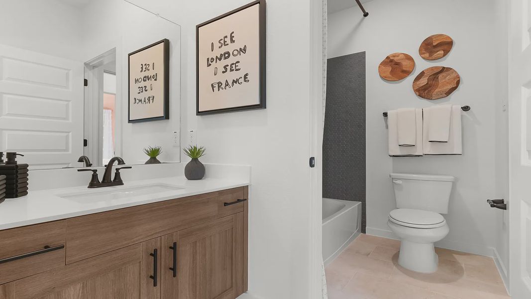 Representative furnished interior of a home built from the Madison by Chesmar Homes in Nolina, Georgetown (Image 29).