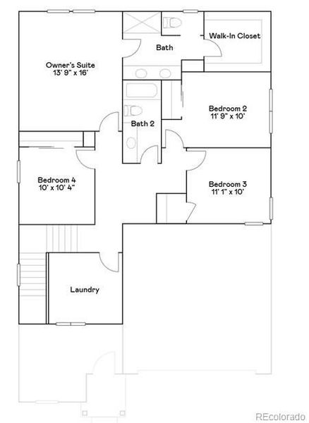 2D floor plan layout of this home in Kinston, Loveland, CO (Image 4).