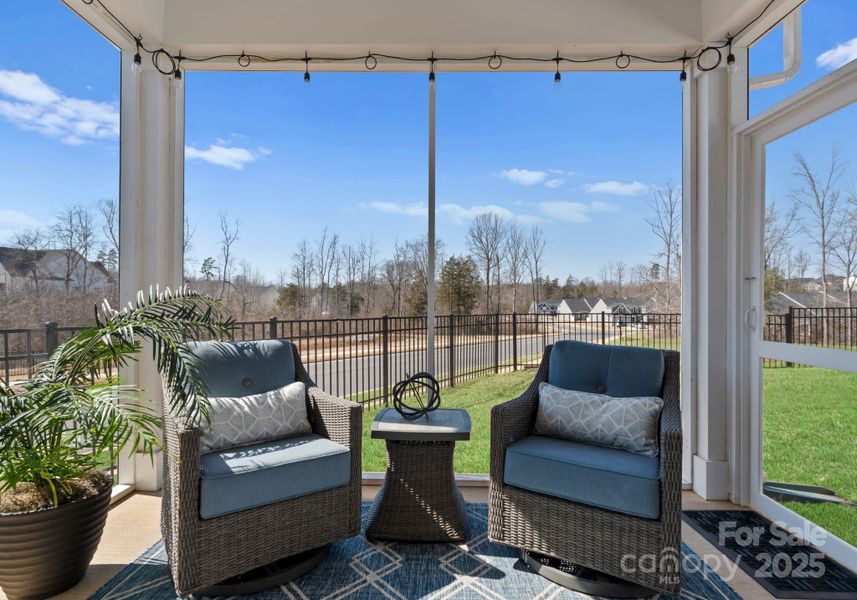 covered, screened porch