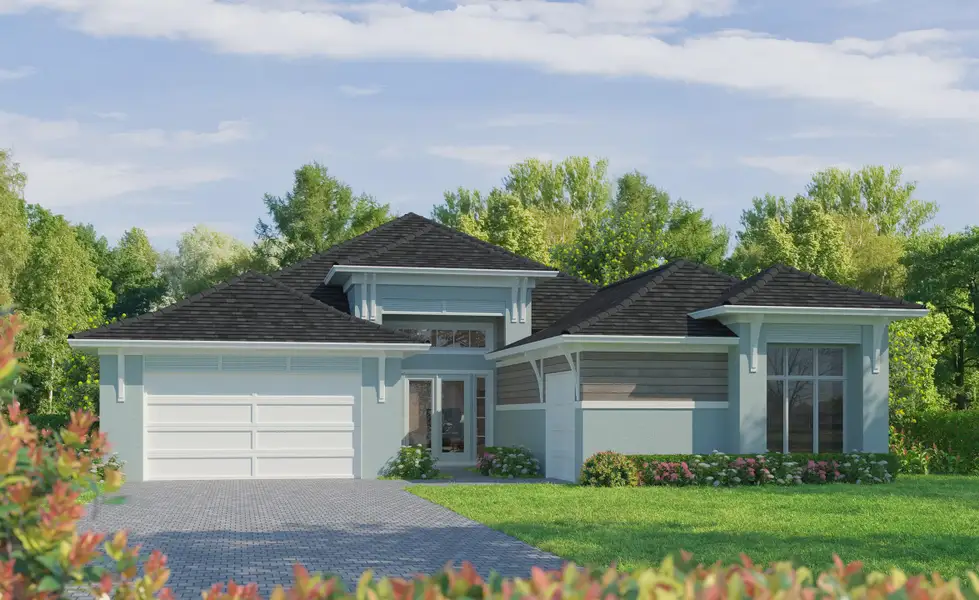Representative exterior photo of a completed home built from the St. Croix by ICI Homes in Wellen Park, Venice, FL (Image 4). Representative exterior photo of a completed home built from the St. Croix by ICI Homes in Wellen Park, Venice, FL (Image 4).