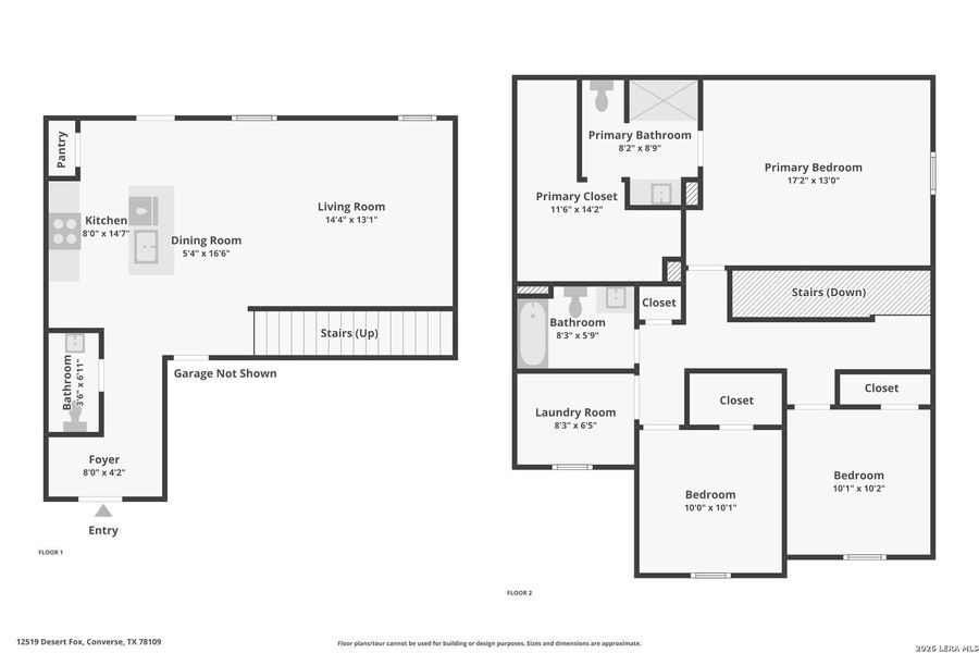 2D floor plan layout of this home in Avenida, Converse, TX (Image 3).