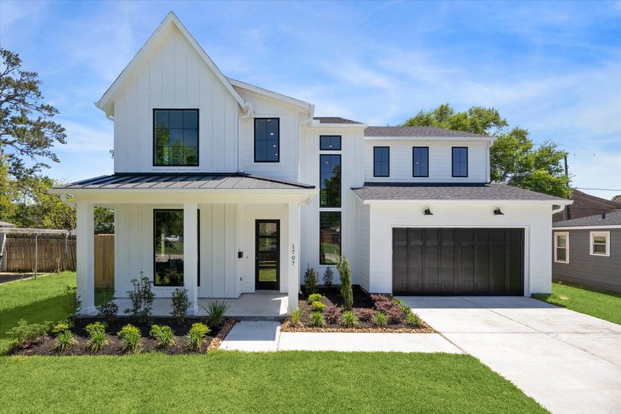 Front exterior of a new home in , Houston, TX, highlighting curb appeal (Image 1). Front exterior of a new home in , Houston, TX, highlighting curb appeal (Image 1).