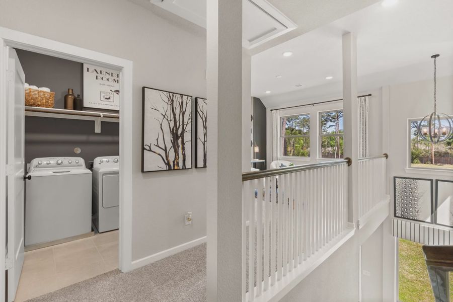 Representative furnished interior of a home built from the Chantilly by Chesmar Homes in The Woodland Hills Chateau, Willis (Image 7).