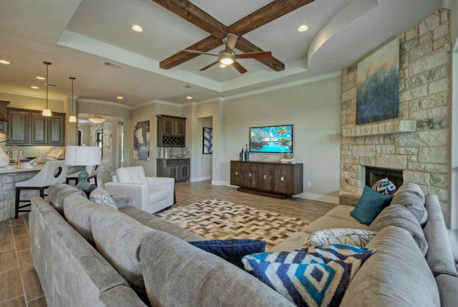 Representative furnished interior of a home built from the Madera II by Giddens Homes in Scofield Farms Estates, Georgetown (Image 147).