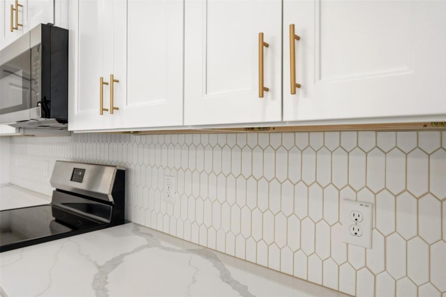 Matching hardware throughout the entire home creates a cohesive feel to this property.