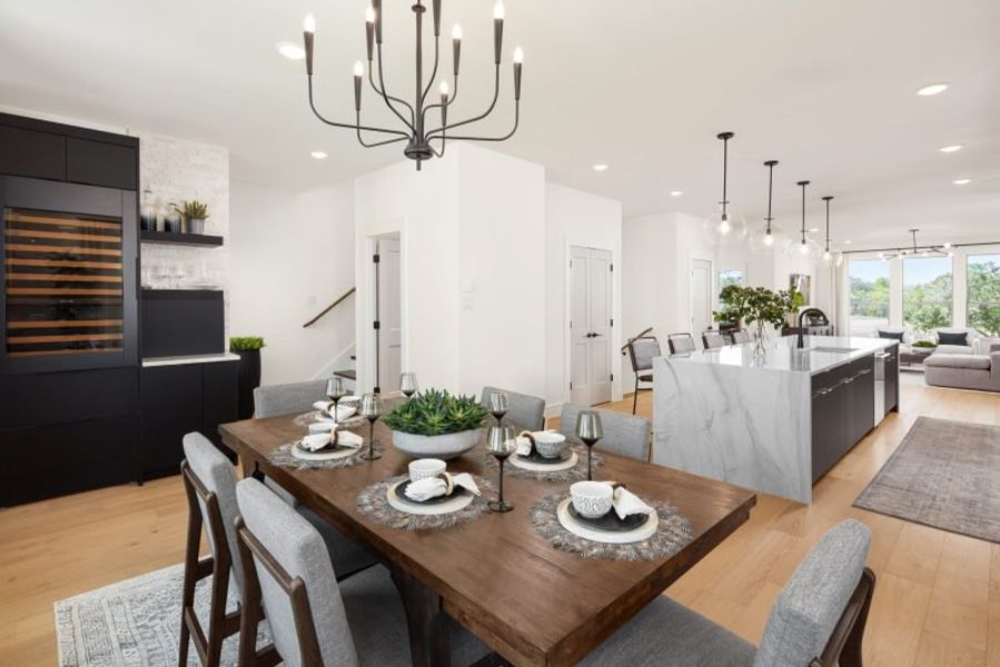 Furnished interior view inside a new home in Linkside Las Colinas, Irving (Image 8).