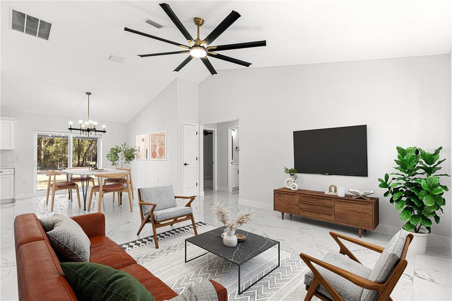 Furnished interior view inside a new home in , Summerfield (Image 4). Furnished interior view inside a new home in , Summerfield (Image 4).