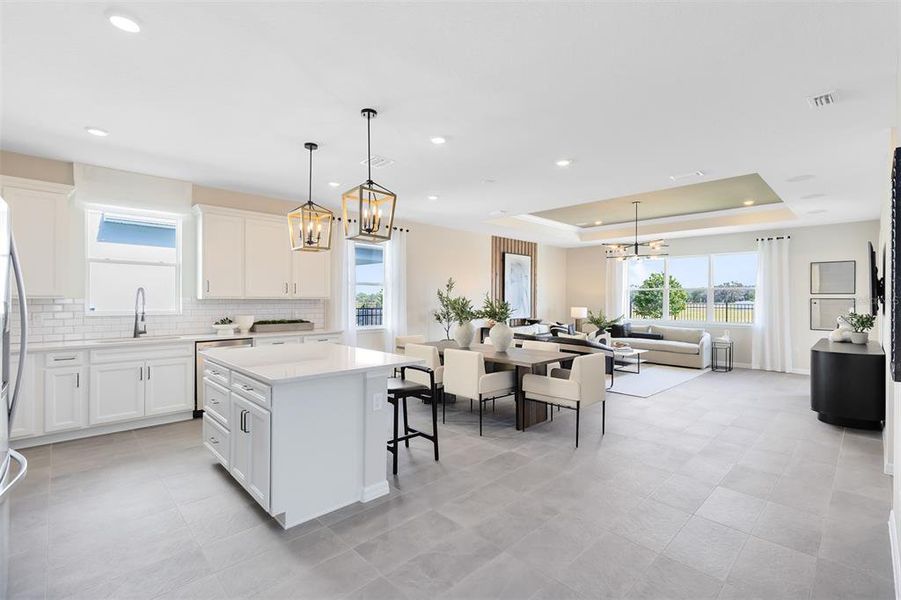 Model Home Design Only. Pictures and furnishings are for illustrative purposes only. Elevations, colors and options may vary. Furniture is for model home staging only.