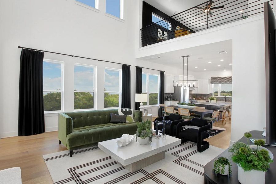 Furnished interior view inside a new home in Rough Hollow The District, Lakeway (Image 5).