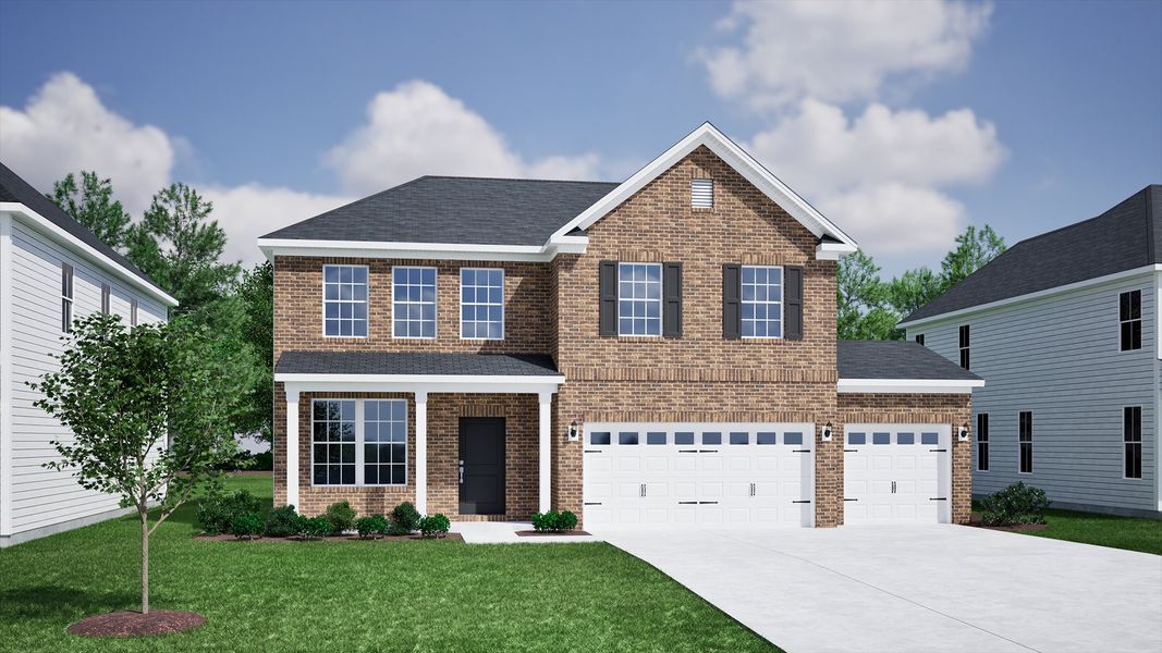 Representative exterior photo of a completed home built from the Cooper - Vanguard Collection by Mungo Homes in Windsor Forest, Anderson, SC (Image 15).