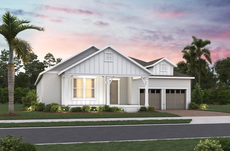 Representative exterior photo of a completed home built from the Radcliff by Beazer Homes in Vintner Reserve, Clermont, FL (Image 10).