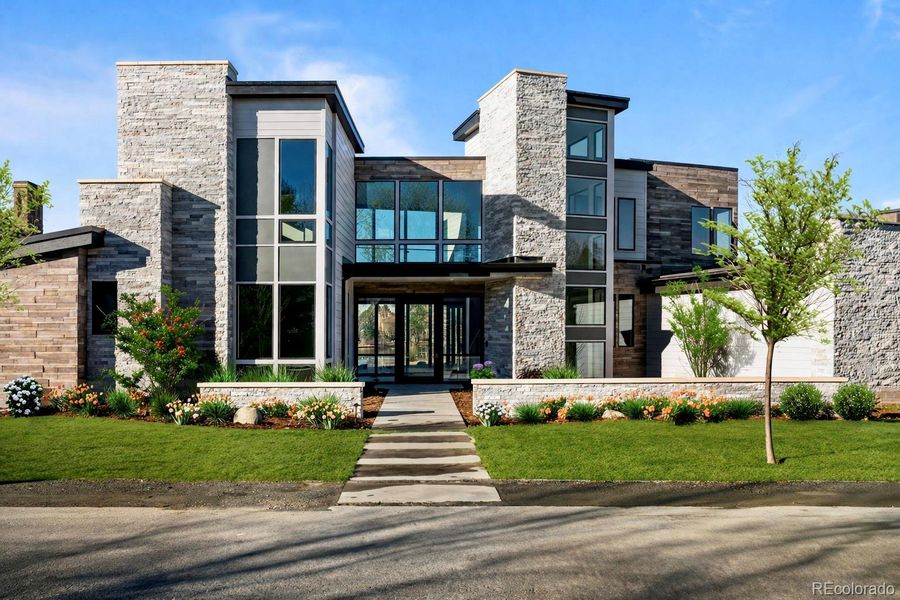 Front exterior of a new home in , Cherry Hills Village, CO, highlighting curb appeal (Image 25).