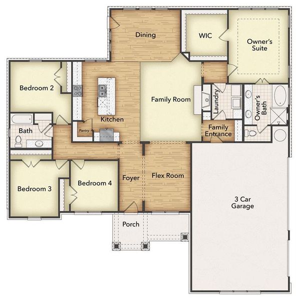 2D floor plan layout of this home in Hillview Addition, Decatur, TX (Image 3). 2D floor plan layout of this home in Hillview Addition, Decatur, TX (Image 3).