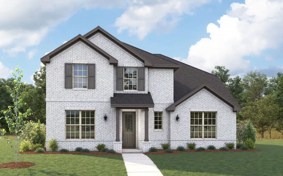Representative exterior photo of a completed home built from the Toledo by Mattamy Homes in Bridges at Preston Crossings, Gunter, TX (Image 3).