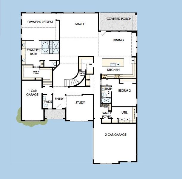 2D floor plan layout for the The Parksville by David Weekley Homes in Northshore at Lakewood Village - Classic Series, Lakewood Village, TX (Image 3). 2D floor plan layout for the The Parksville by David Weekley Homes in Northshore at Lakewood Village - Classic Series, Lakewood Village, TX (Image 3).