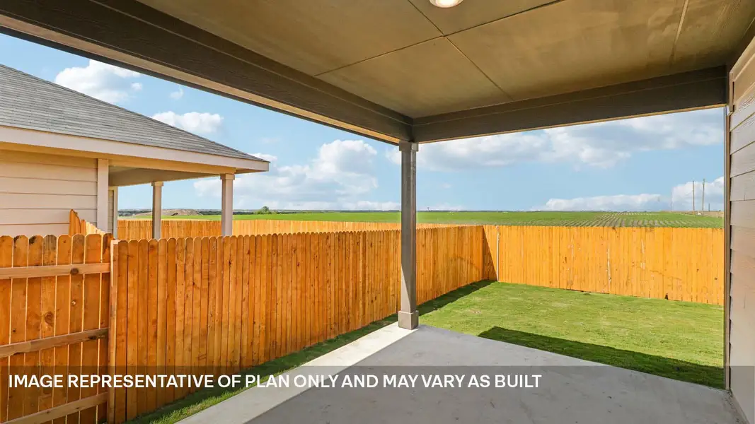 Exterior details and patio area of a home in Revelry, Del Valle (Image 4).