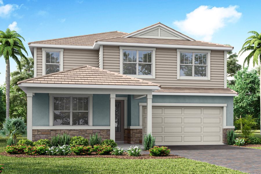 Representative exterior photo of a completed home built from the Sequoia II by Mattamy Homes in Sunstone Lakeside at Wellen Park, Venice, FL (Image 1). Representative exterior photo of a completed home built from the Sequoia II by Mattamy Homes in Sunstone Lakeside at Wellen Park, Venice, FL (Image 1).