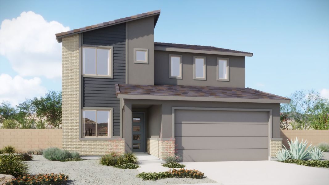 Representative exterior photo of a completed home built from the Sienna by Mattamy Homes in Silverbell Ridge, Tucson, AZ (Image 3).