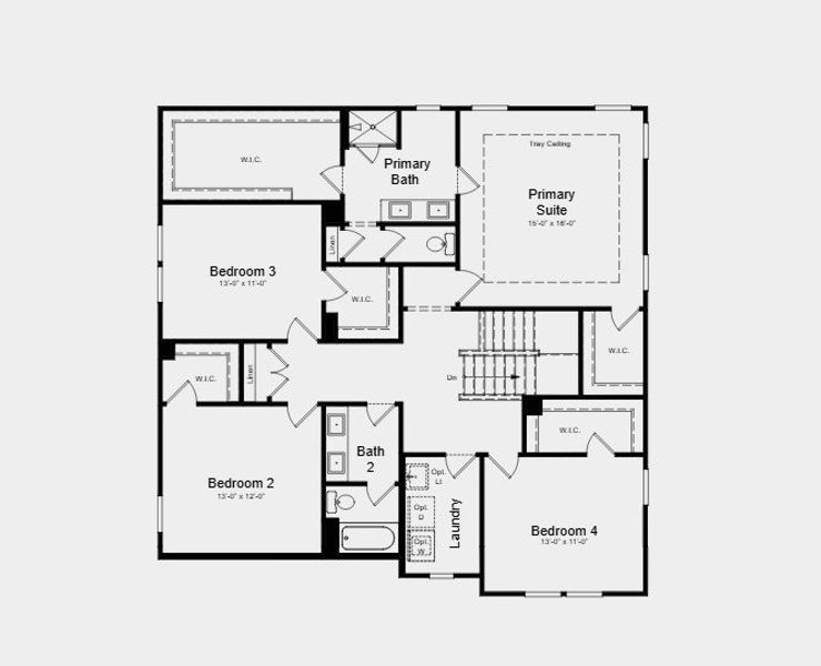 2D floor plan layout for the Ingram by Taylor Morrison in Dreycott, Lawrenceville, GA (Image 4).