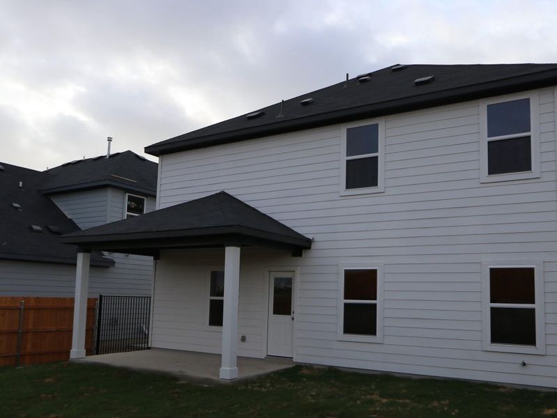 Exterior details and patio area of a home in Cascades at Onion Creek, Austin (Image 22). Exterior details and patio area of a home in Cascades at Onion Creek, Austin (Image 22).