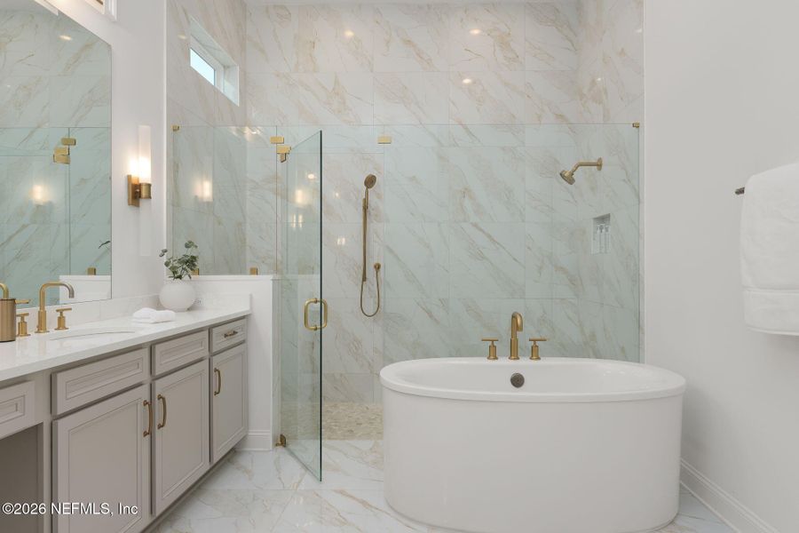 Furnished interior view inside a new home in Nocatee, Ponte Vedra (Image 6). Furnished interior view inside a new home in Nocatee, Ponte Vedra (Image 6).