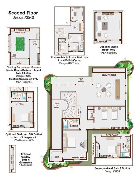 2D floor plan layout for the Grand Somercrest II by Grand Homes in Cedar Ridge Estates, Grand Prairie, TX (Image 4).