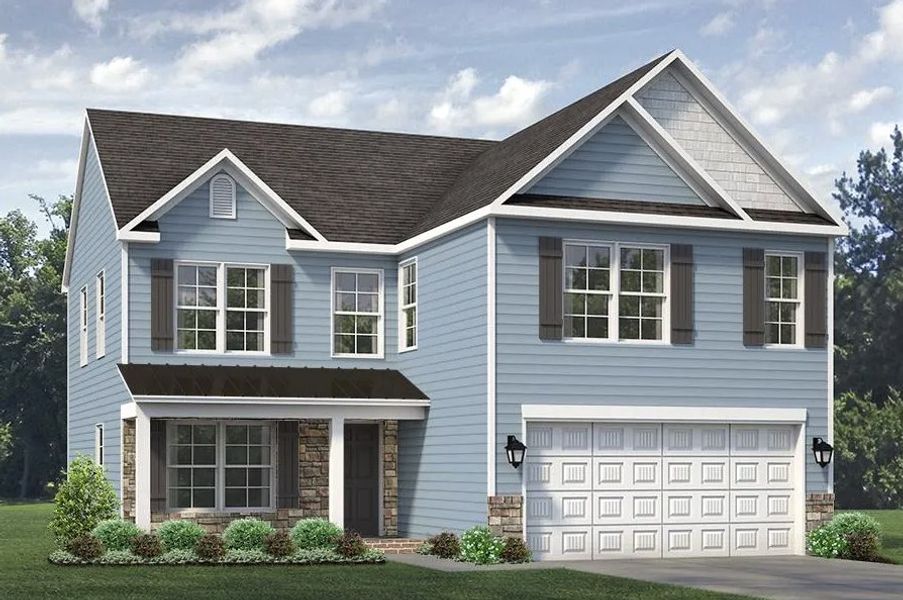 Representative exterior photo of a completed home built from the Greensboro by Keystone Homes NC in The Wilcox, Greensboro, NC (Image 27).