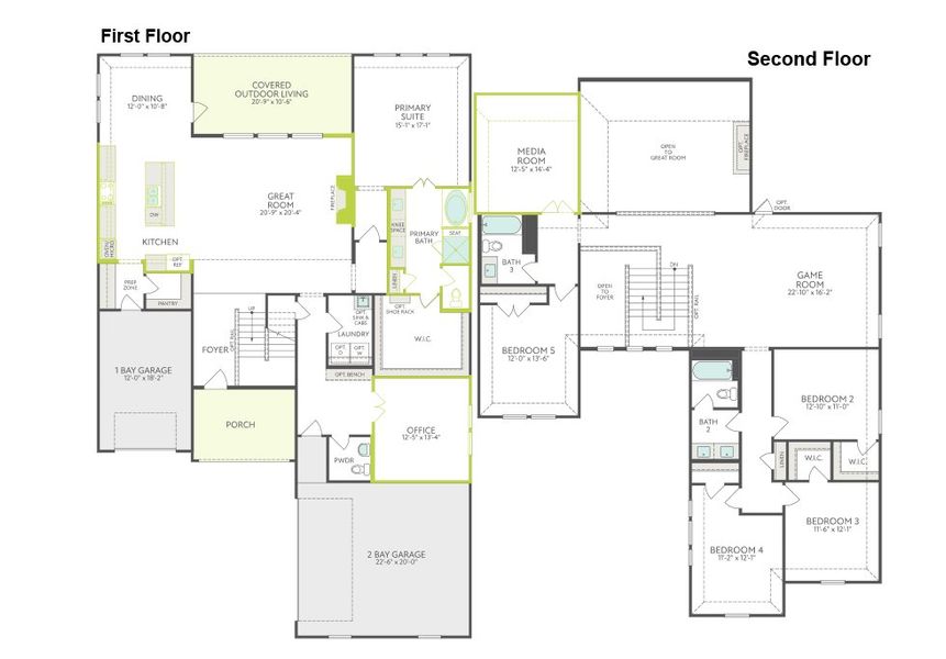 2D floor plan layout of this home in Inspiration Collection at View at the Reserve, Mansfield, TX (Image 2). 2D floor plan layout of this home in Inspiration Collection at View at the Reserve, Mansfield, TX (Image 2).