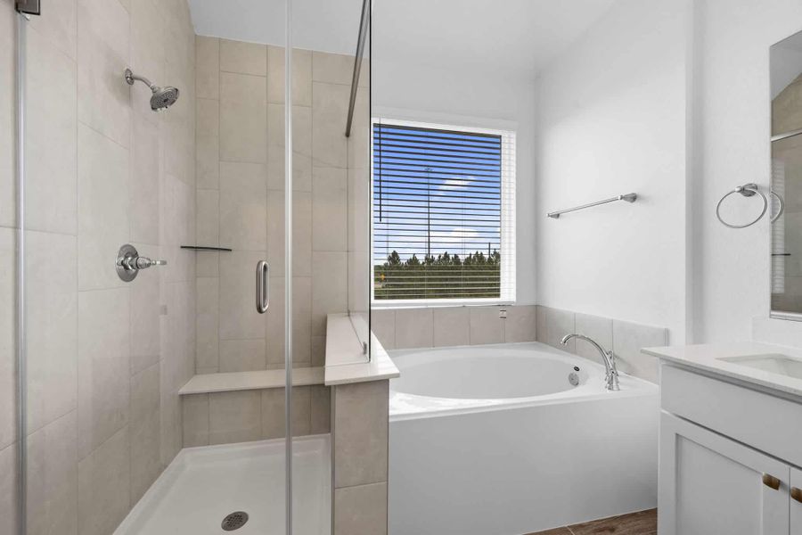 Furnished interior view inside a new home in Bridgeland, Cypress (Image 8). Furnished interior view inside a new home in Bridgeland, Cypress (Image 8).