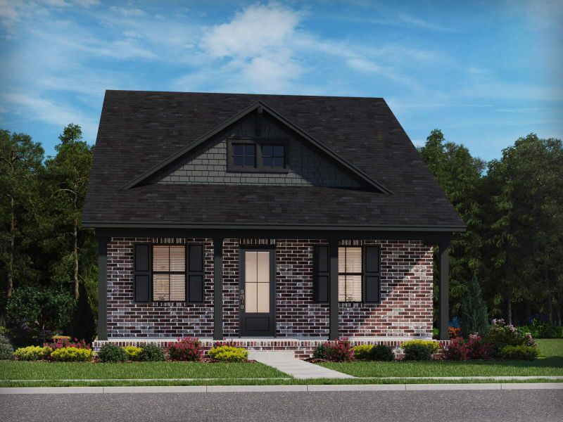 Front exterior of a new home in Poplar Farms, Franklin, TN, highlighting curb appeal (Image 1). Front exterior of a new home in Poplar Farms, Franklin, TN, highlighting curb appeal (Image 1).