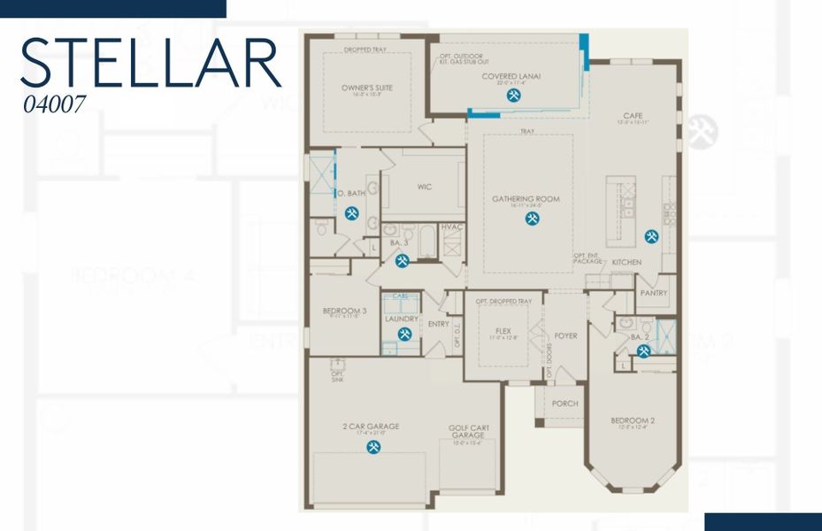 2D floor plan layout of this home in Avondale at Avenir, Palm Beach Gardens, FL (Image 5).