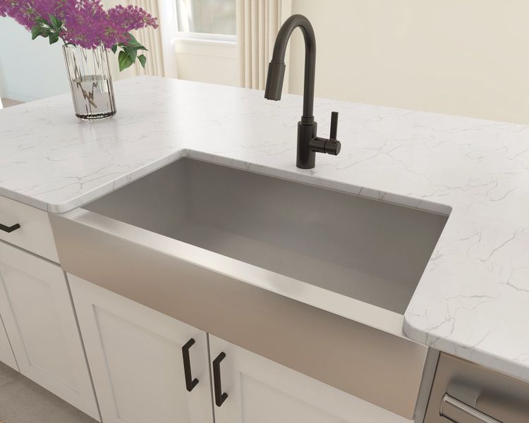 Stainless steel apron-front sink Stainless steel apron-front sink