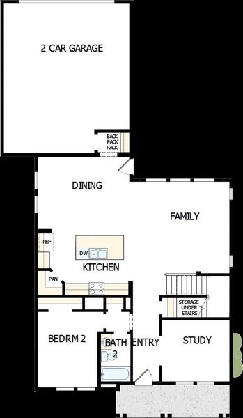 2D floor plan layout of this home in Painted Prairie Meadow Collection, Aurora, CO (Image 5).
