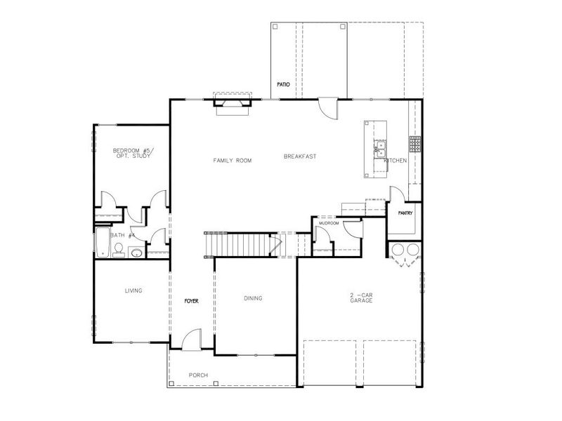 2D floor plan layout for the The Grayson by Stephen Elliott Homes in Ruby Creek Estates, Atlanta, GA (Image 3).