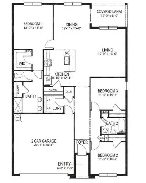 2D floor plan layout of this home in Hamilton Bluff, Lake Hamilton, FL (Image 4). 2D floor plan layout of this home in Hamilton Bluff, Lake Hamilton, FL (Image 4).
