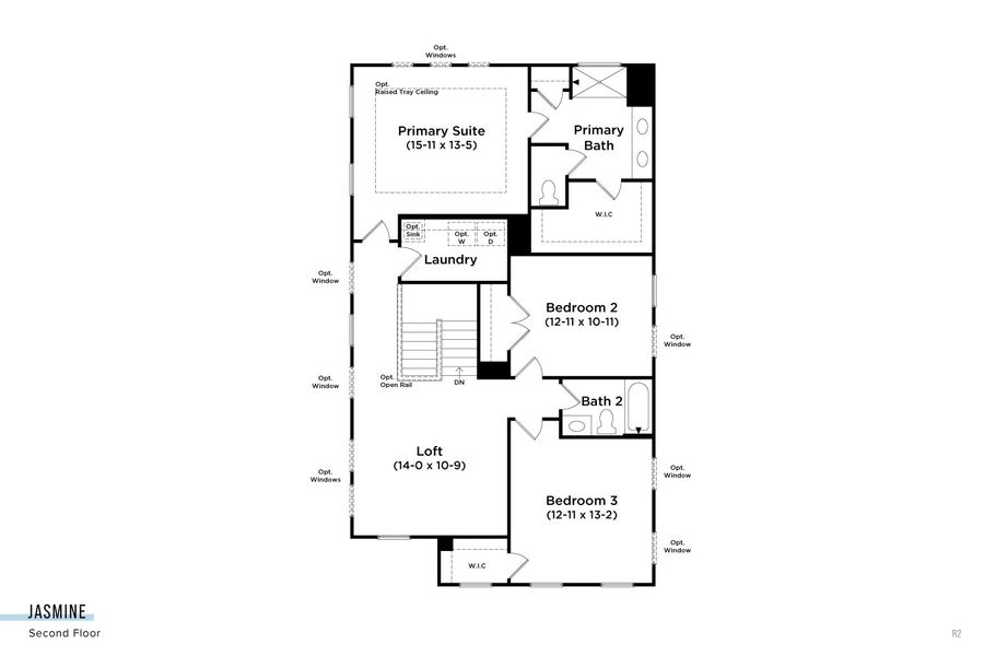2D floor plan layout for the Jasmine by DRB Homes in Spring Branch, Smyrna, TN (Image 7). 2D floor plan layout for the Jasmine by DRB Homes in Spring Branch, Smyrna, TN (Image 7).