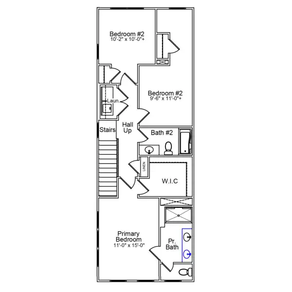 2D floor plan layout of this home in Renaissance at White Oak, Garner, NC (Image 3).
