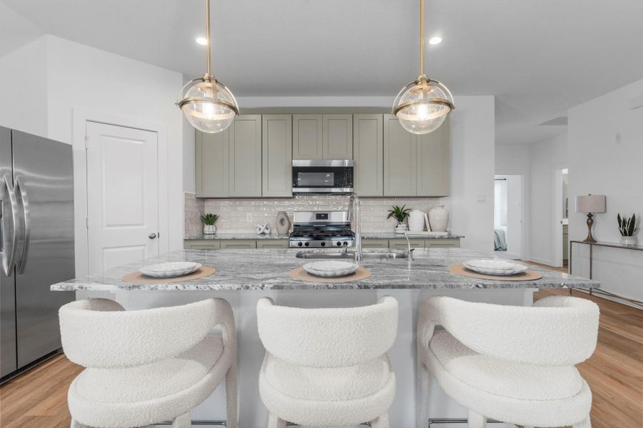 Furnished interior view inside a new home in , Iowa Colony (Image 6).