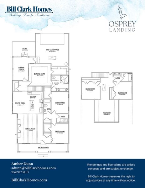 2D floor plan layout of this home in Osprey Landing, Southport, NC (Image 4).