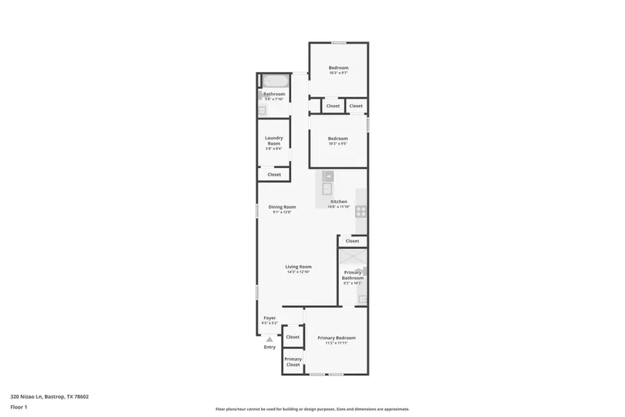2D floor plan layout of this home in Valverde, Bastrop, TX (Image 4).